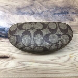 Coach Signature Logo Clam Shell Hard Shell Eye Glass Sunglass Case